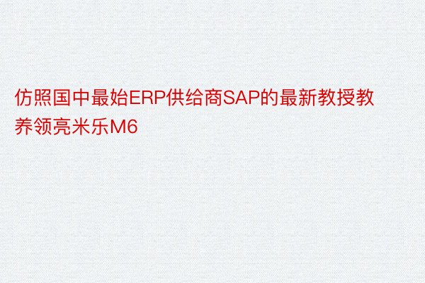 仿照国中最始ERP供给商SAP的最新教授教养领亮米乐M6